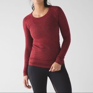 Lululemon Swiftly Tech Long Sleeve Crew Black / True Red